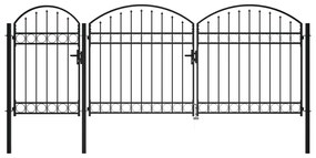 Cancello Da Giardino Ad Arco İn Acciaio 2,25x4 M Nero /