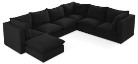 Divano angolare nero (con penisola a destra/a U) Manao – Makamii