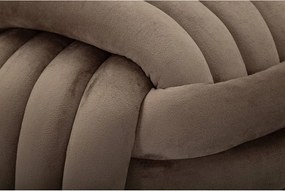 Poggiapiedi in velluto grigio-marrone Softy - Mauro Ferretti