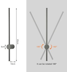 Brilagi - Lampada da parete LED per esterni AURA LED/12W/230V 4000K IP54 antracite