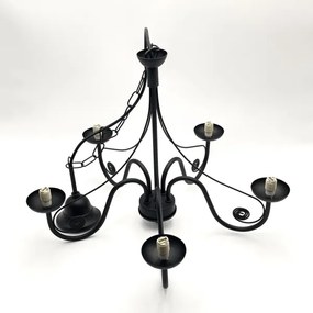 Brilagi - LED Lampadario a sospensione con catena COTTAGE 5xG9/40W/230V nero/bianco