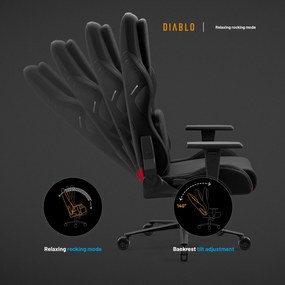 Sedia da gaming nera Diablo X.One Prime, Normal Size, Burned black