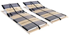 Reti A Doghe 2 Pz 7 Zone Con 42 Doghe İn Legno 80x200 Cm /