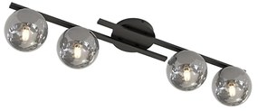 Plafoniera Moderna Nettuno Acciaio Nero 4 Luci E14 Ip20