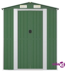vidaXL Capanno da Giardino Verde 192x108x223 cm in Acciaio Zincato