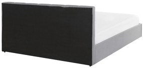 Letto contenitore tessuto grigio chiaro 180 x 200 cm DREUX Beliani