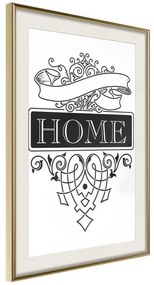 Poster  Home III  Cornice Quadri Cornice d'oro con passe-partout, Larghezza x Altezza Home decor 20x30