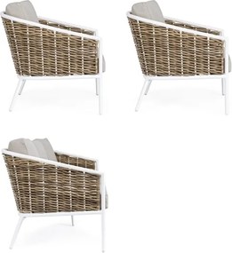 Salotto Da Esterno In Alluminio 5 Posti Con Tavolino Maribela Bianco Bizzotto