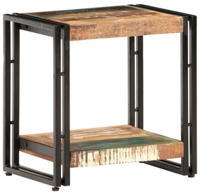 Tavolino Laterale 40x30x40 Cm İn Legno Massello Di Recupero /