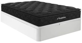 Set 140x190cm Rete contenitore Bianco + Materasso molle insac. topper integrato sp.28cm - BLACK DREAM di YSMÉE