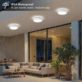 Brilagi - Lampada da esterno LED con sensore BENE LED/24W/230V Ø 26 cm bianca IP54