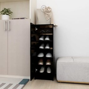 Scarpiera Nera 32x35x92 Cm İn Truciolato /
