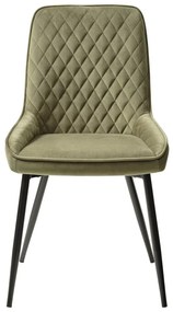Sedia da pranzo in velluto verde Milton - Unique Furniture
