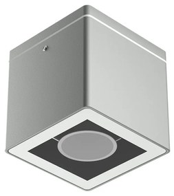 Plafoniera da soffitto Quadrata GU10 IP54 in Alluminio - Grigia