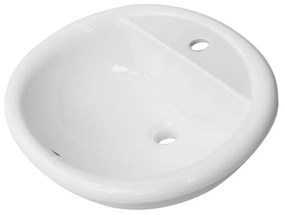 Lavabo da incasso soprapiano ovale L 56 x p 47,5 bianco in ceramica