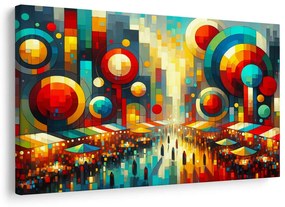 Quadro su tela – Città colorata nei cerchi
