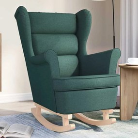 Sedia A Dondolo Verde Scuro 74x90x102 Cm İn Tessuto /