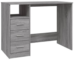 Scrivania cassetti grigio sonoma 102x50x76 cm legno multistrato
