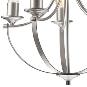 Lampadario a sospensione con catena GINA 5xE27/60W/230V cromo