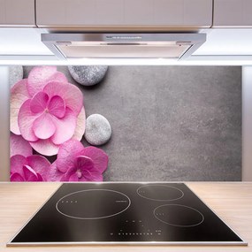 Pannello cucina paraschizzi Fiori rosa per aromaterapia 100x50 cm
