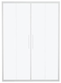 Porta doccia scorrevole Record, L 172-176 cm x H 195 cm x SP 6 mm, profilo bianco, vetro smerigliato