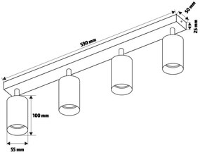 Brilagi - Faretto LED dimmerabile SELE 4xGU10/6,5W/230V nero/oro