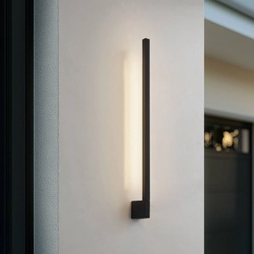 Lindby applique a LED Neano, 80 cm, nero, metallo, IP54
