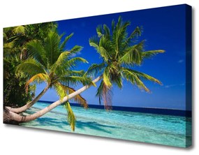 Quadro su tela Paesaggio del mare della palma 100x50 cm