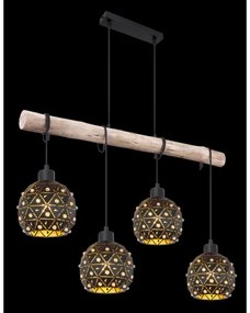 Globo 54029-4H - Lampadario sospeso con cavo JODIE 4xE27/40W/230V beige/nero