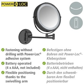 Specchio per make-up con illuminazione/con ingrandimento (con ingrandimento 5x) ø 25,5 cm Lumi – Wenko