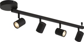 Faretto da soffitto moderno nero a 4 luci GU10 50mm con retroilluminazione e interruttore a 3 posizioni - Back Up