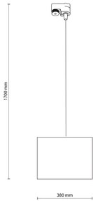 Lampadario su filo per sistema a binario TRACER 1xE27/15W/230V diametro 38 cm nero