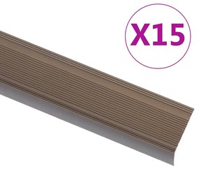 Profili A L Per Gradini 15 Pz İn Alluminio 100 Cm Marrone /
