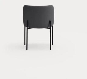 Set di sedie da pranzo grigio scuro in imbottito 2 pz Mogi – Teulat