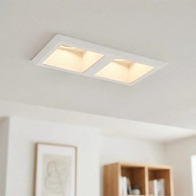 Portafaretto Rettangolare 150x80mm 2xGU10 in Gesso Pitturabile