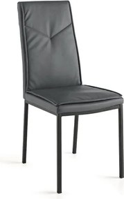 Sedia ecopelle da pranzo Antracite - VIVIENNE 2 sedie