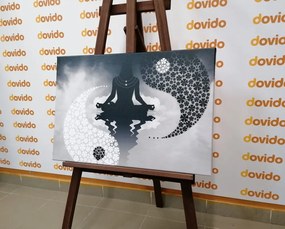 Stampa su tela – Yoga del Jin e Jang in bianco e nero