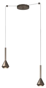 Lampadario Moderno Aygo Metallo Bronzo 2 Luci Gu10