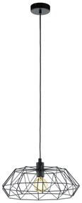 Lampadario Moderno Carlton 2 nero paralume nero E27 EGLO