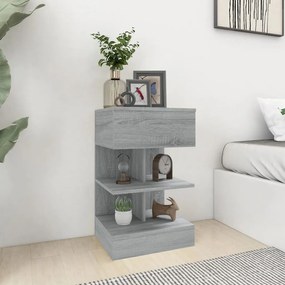 Comodini Grigio Sonoma 2 Pz 40x35x65 Cm İn Legno Multistrato /