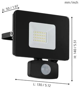 Eglo 97461 - Riflettore a LED con sensore FAEDO 3 LED/20W/230V IP44