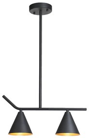 Lampadario a sospensione con supporto rigido 2xE27/40W/230V nero