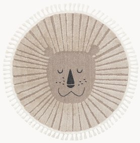 Tappeto rotondo per bambini con nappe e motivo in rilievo Momo