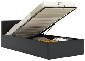 Giroletto Con Contenitore Idraulico Nero Similpelle 90x200cm /