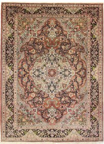 Tabriz Tappeto 360x250 Marrone (Iran) Annodato A Mano
