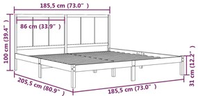 Giroletto Bianco in Legno Massello 180x200 cm Super King