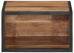 Comodino a parete 35x35x20 cm in legno massello di acacia