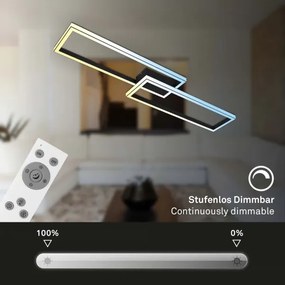 Briloner 3761015 - Plafoniera dimmerabile LED/45W/230V 2700-6500K+telecomando nero