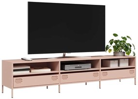 Mobile Tv Rosa 202x39x43,5 Cm İn Acciaio Laminato A Freddo /