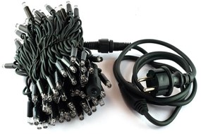 Catenaria Natalizia LED 11.6m IP65 Cavo VERDE Luce ROSSO Colore Rosso 620 - 625 °K